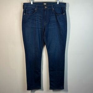 PAIGE Men's Straight Jeans in Dark Indigo Blue